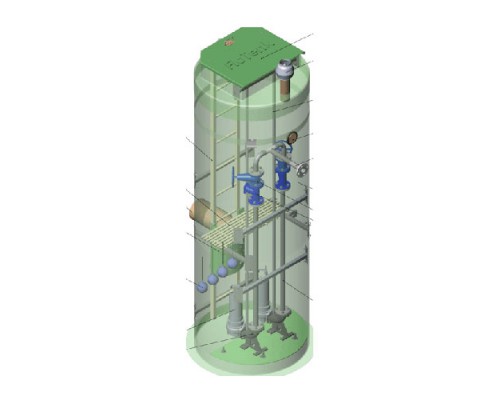 Flotenk КНС подземного исполнения с погружными насосами (классический вариант)